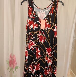 Floral Chain Print New Sleeveless Dress